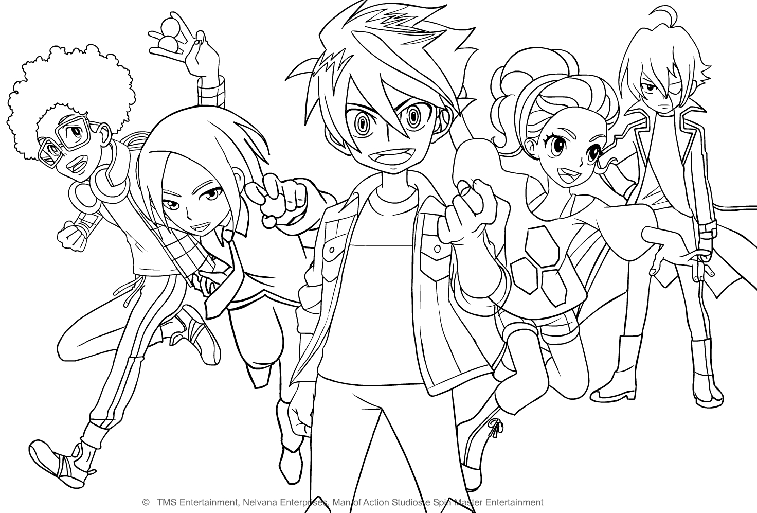 Disegno di personaggi di Bakugan Battle Planet da stampare e colorare
