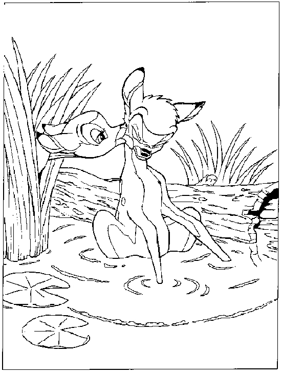 Drawing 6 from Bambi coloring page to print and coloring