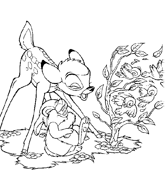 Drawing 8 from Bambi coloring page to print and coloring