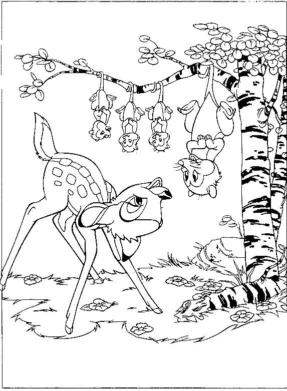 Drawing 12 from Bambi coloring page to print and coloring