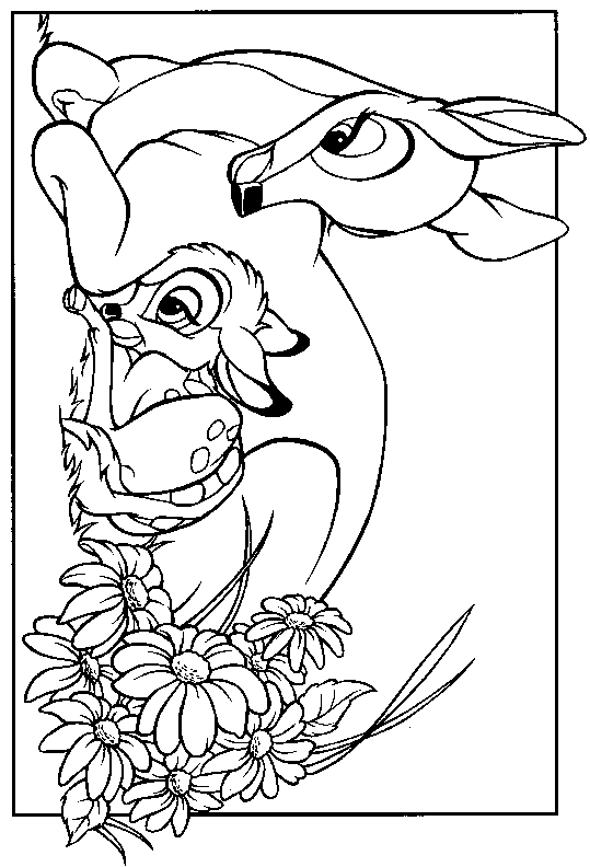 Desenho 13 de Bambi para imprimir e colorir