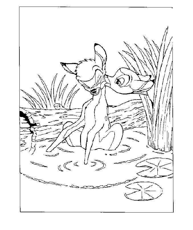Desenho 20 de Bambi para imprimir e colorir