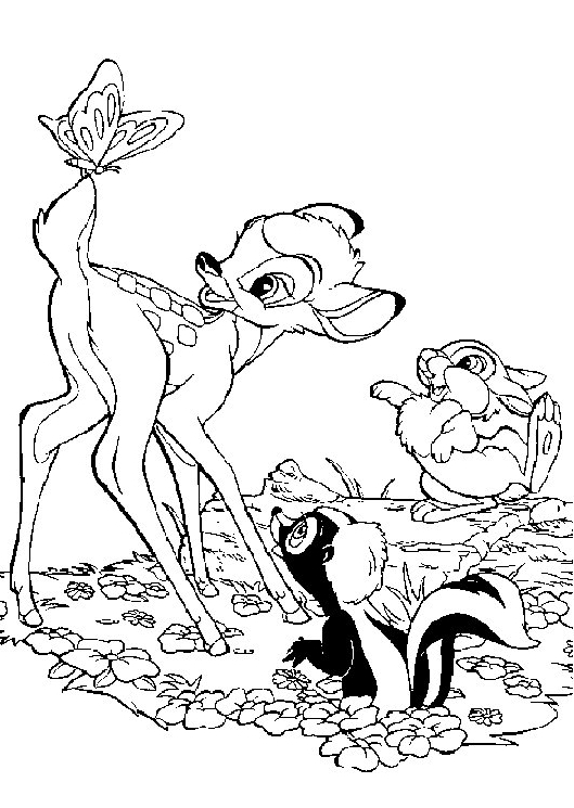 Desenho 21 de Bambi para imprimir e colorir