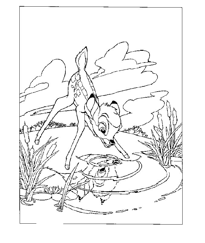 Drawing 23 from Bambi coloring page to print and coloring