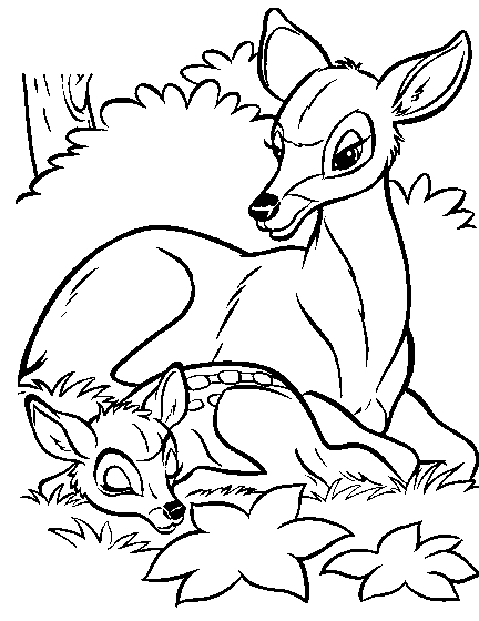 Dibujo 24 Bambi para imprimir y colorear