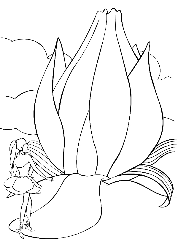 Drawing 3 from Barbie Fairytopia coloring page to print and coloring