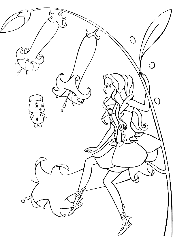 Drawing 10 from Barbie Fairytopia coloring page to print and coloring