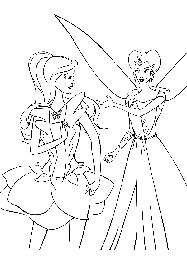 Coloriage 12 de Barbie Fairytopia  imprimer et colorier