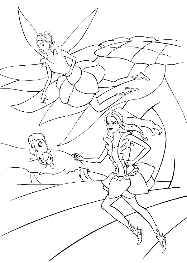 Coloriage 14 de Barbie Fairytopia  imprimer et colorier