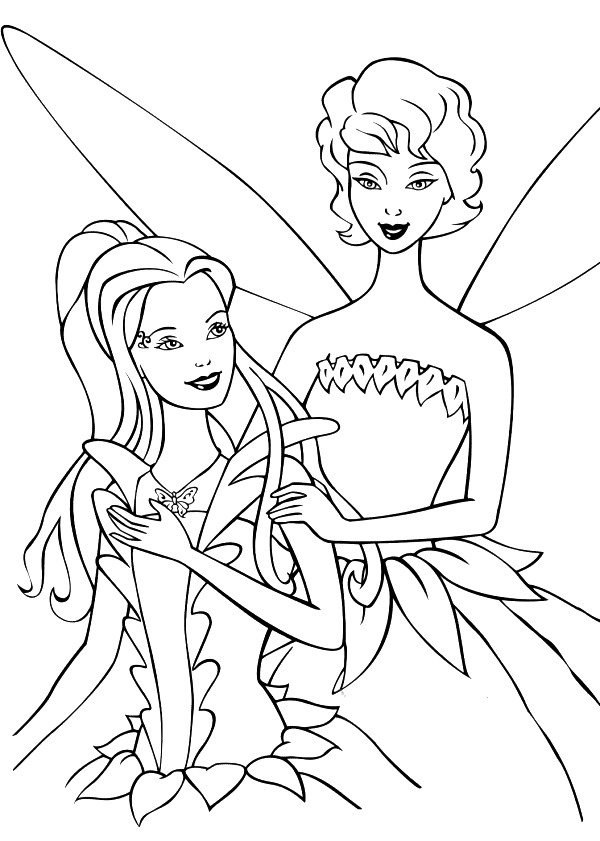 Desenul 2 din Barbie Fairytopia pentru a imprima și a colora