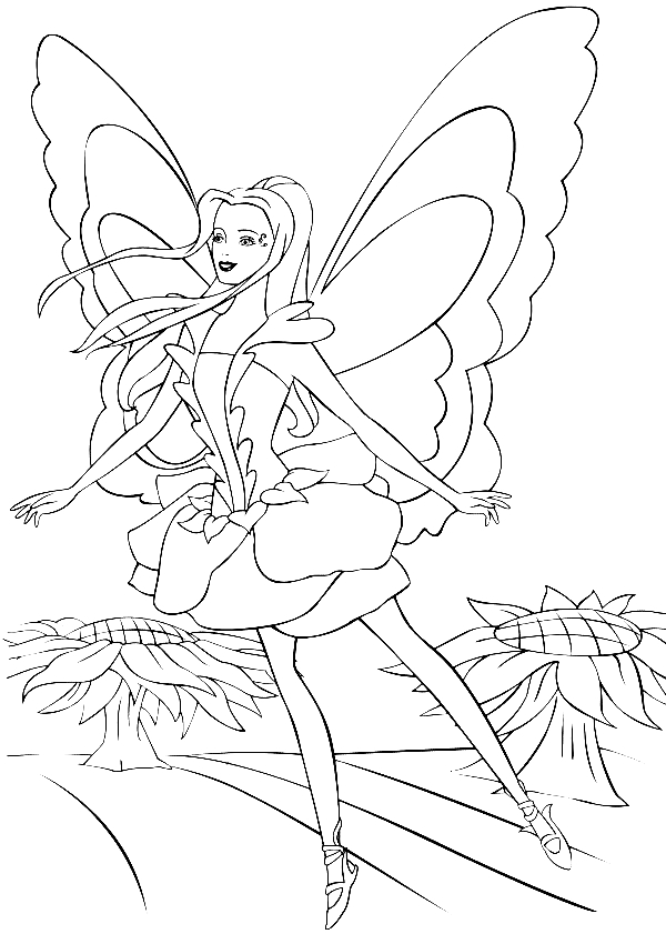 Desenul 23 din Barbie Fairytopia pentru a imprima și a colora