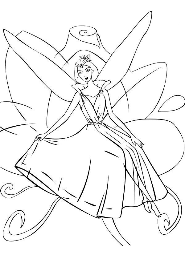 Coloriage 6 de Barbie Fairytopia  imprimer et colorier