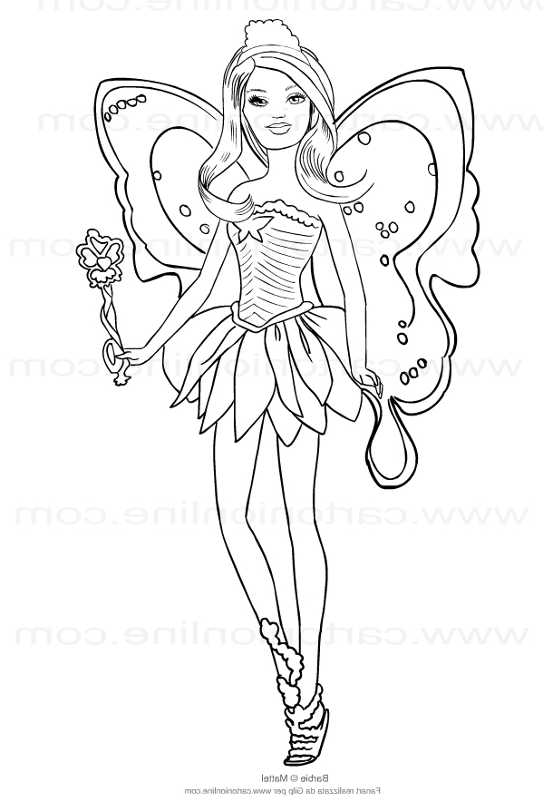 Desenho 16 de Barbie Mariposa para imprimir e colorir
