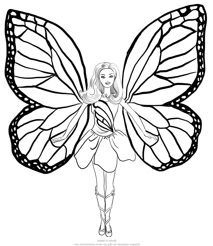 Coloriage 20 de Barbie Mariposa  imprimer et colorier