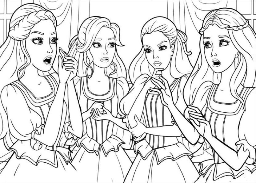 Drawing 19 of Barbie and the three musketeers to print and color