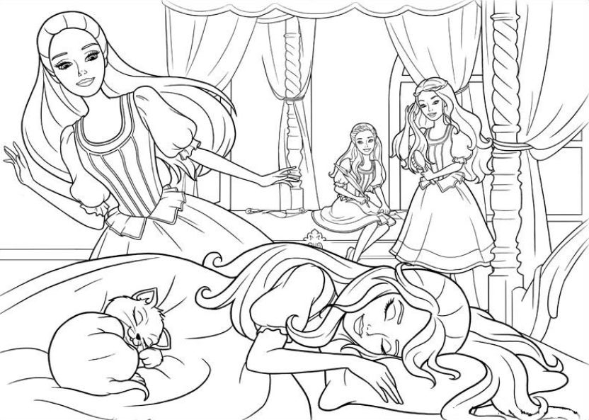 Drawing 21 of Barbie and the three musketeers to print and color