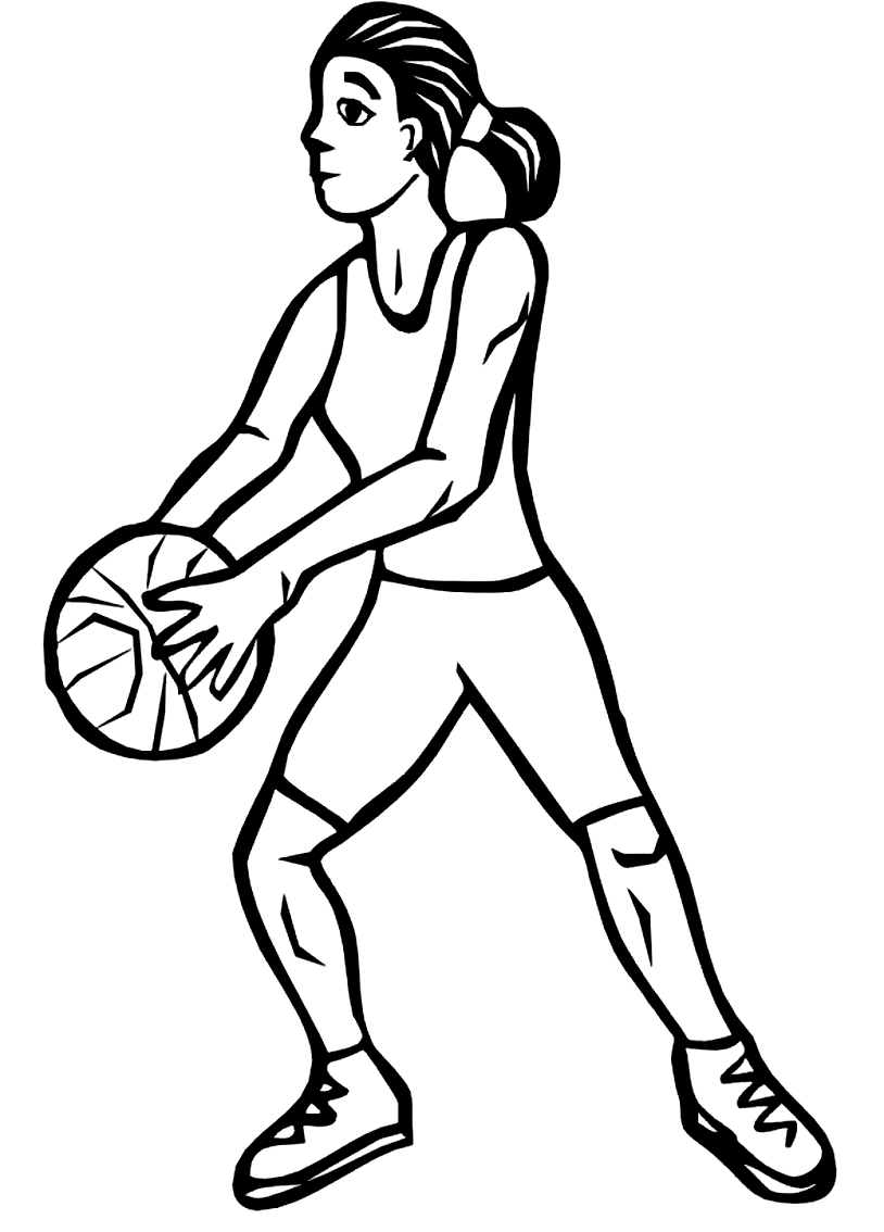 Dibujo 1 de baloncesto para imprimir y colorear