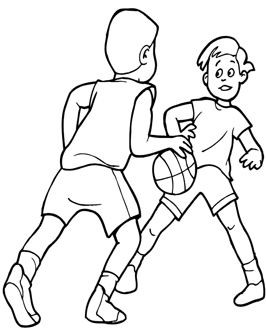 Basketball 16 målarbok för tryckning och färg