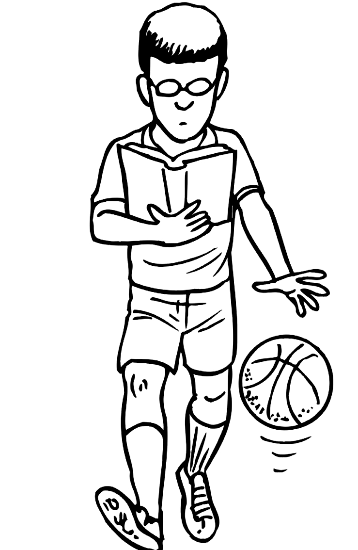 Basketball 18 coloring page to print and color