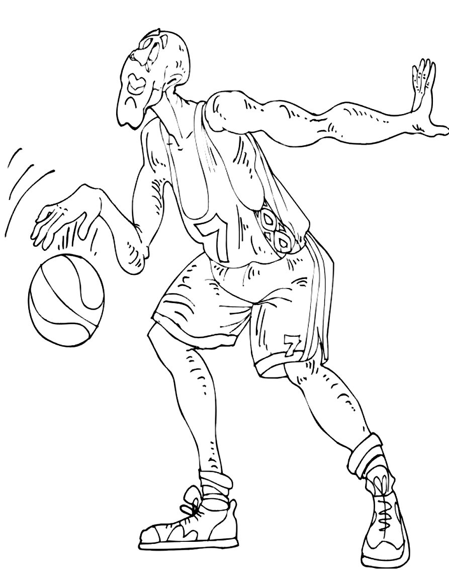 Basketball 21 coloring page to print and color