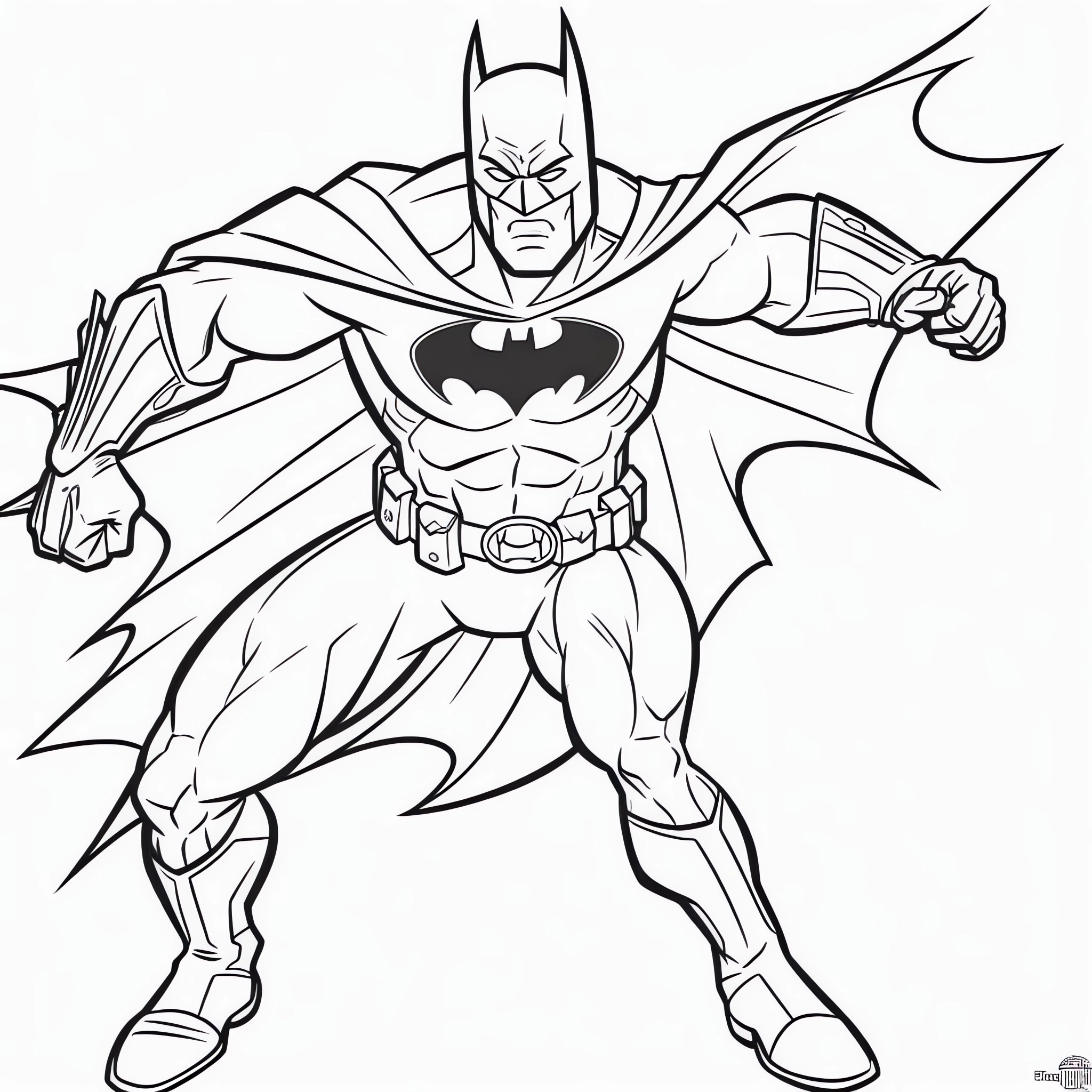 Desenho 05 de Batman para imprimir e colorir