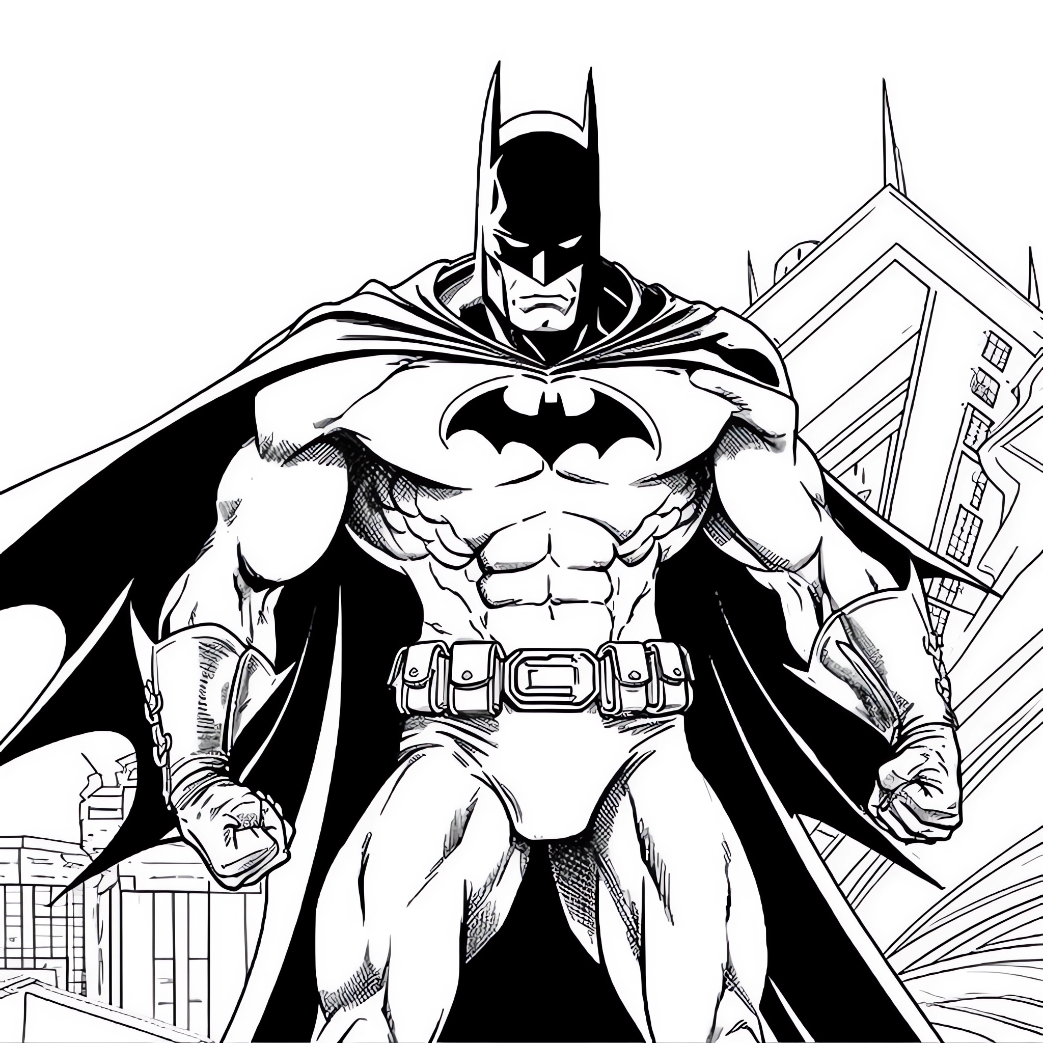 Desenho 08 de Batman para imprimir e colorir
