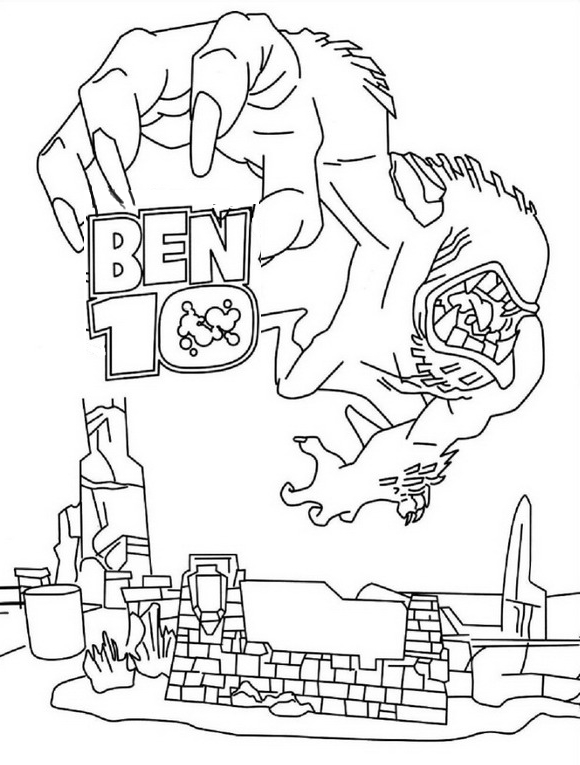 Dibujo 6 de Ben 10 para imprimir y colorear
