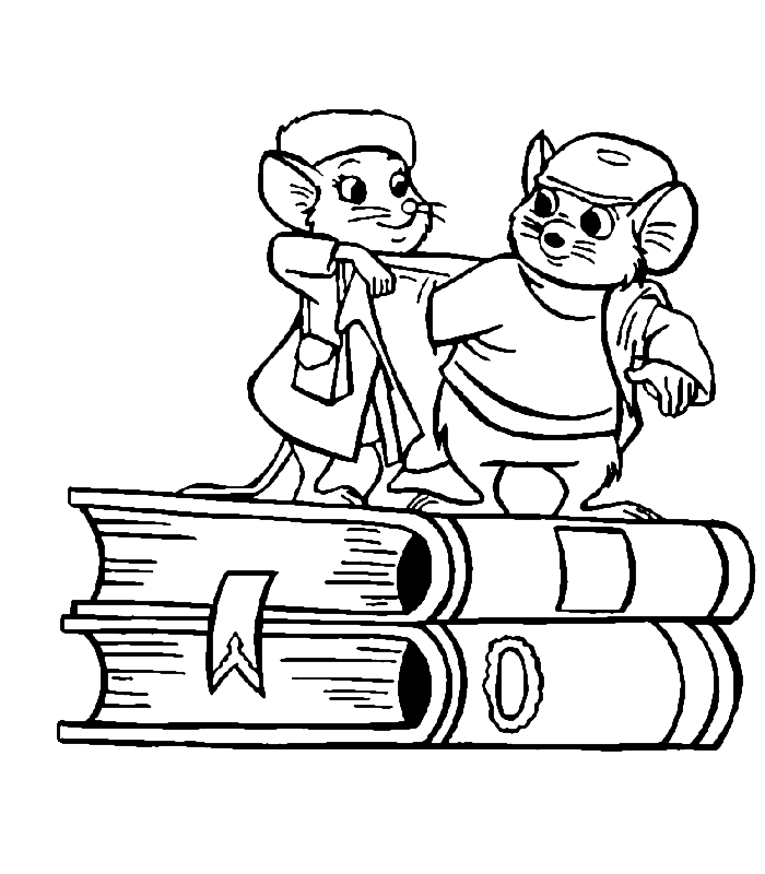 Drawing 2 from The Rescuers - Miss Bianca and Bernard  coloring page to print and coloring