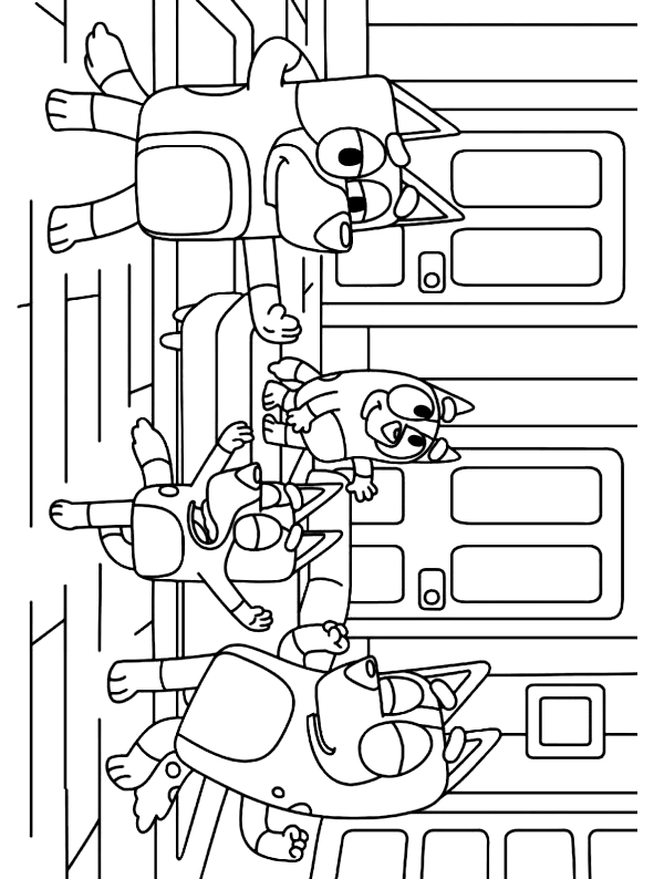 Drawing 2 from Bluey coloring page to print and coloring