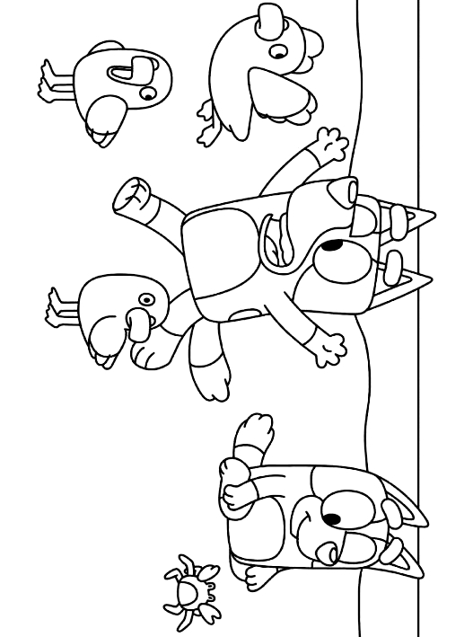 Drawing 5 from Bluey coloring page to print and coloring