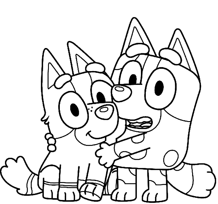 Drawing 15 from Bluey coloring page to print and coloring