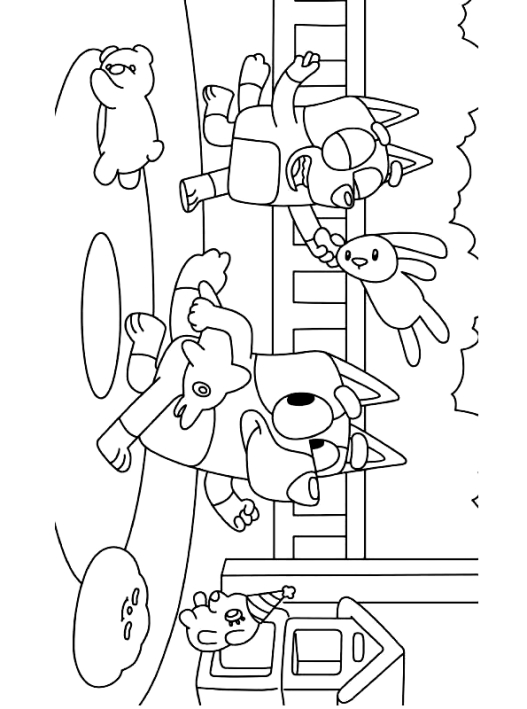 Bluey drawing 17 to print and color
