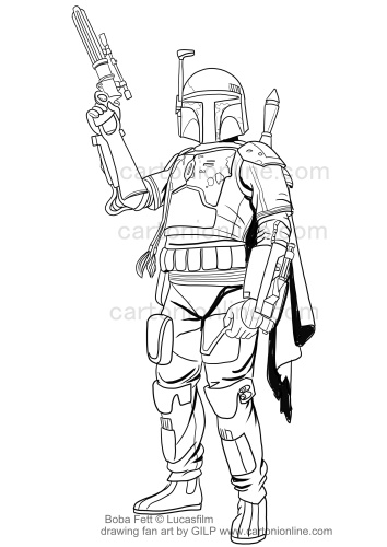 Boba Fett 02 from Star Wars coloring page to print and coloring