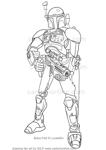 Boba Fett 03 from Star Wars coloring pages to print and coloring