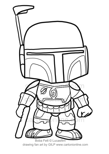 Boba Fett 04 from Star Wars coloring page to print and coloring