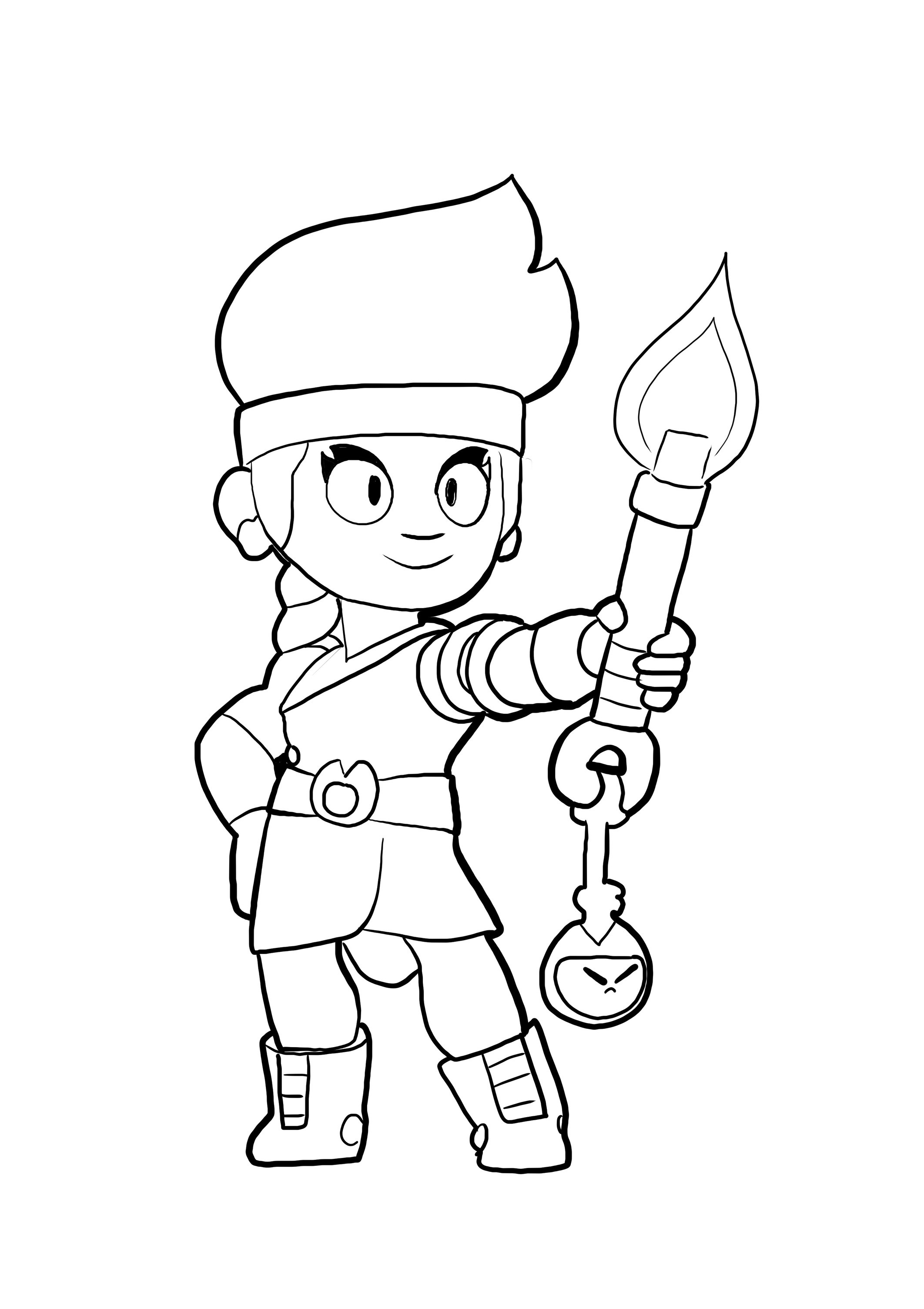 Desenho de Amber de Brawl Stars para imprimir e colorir