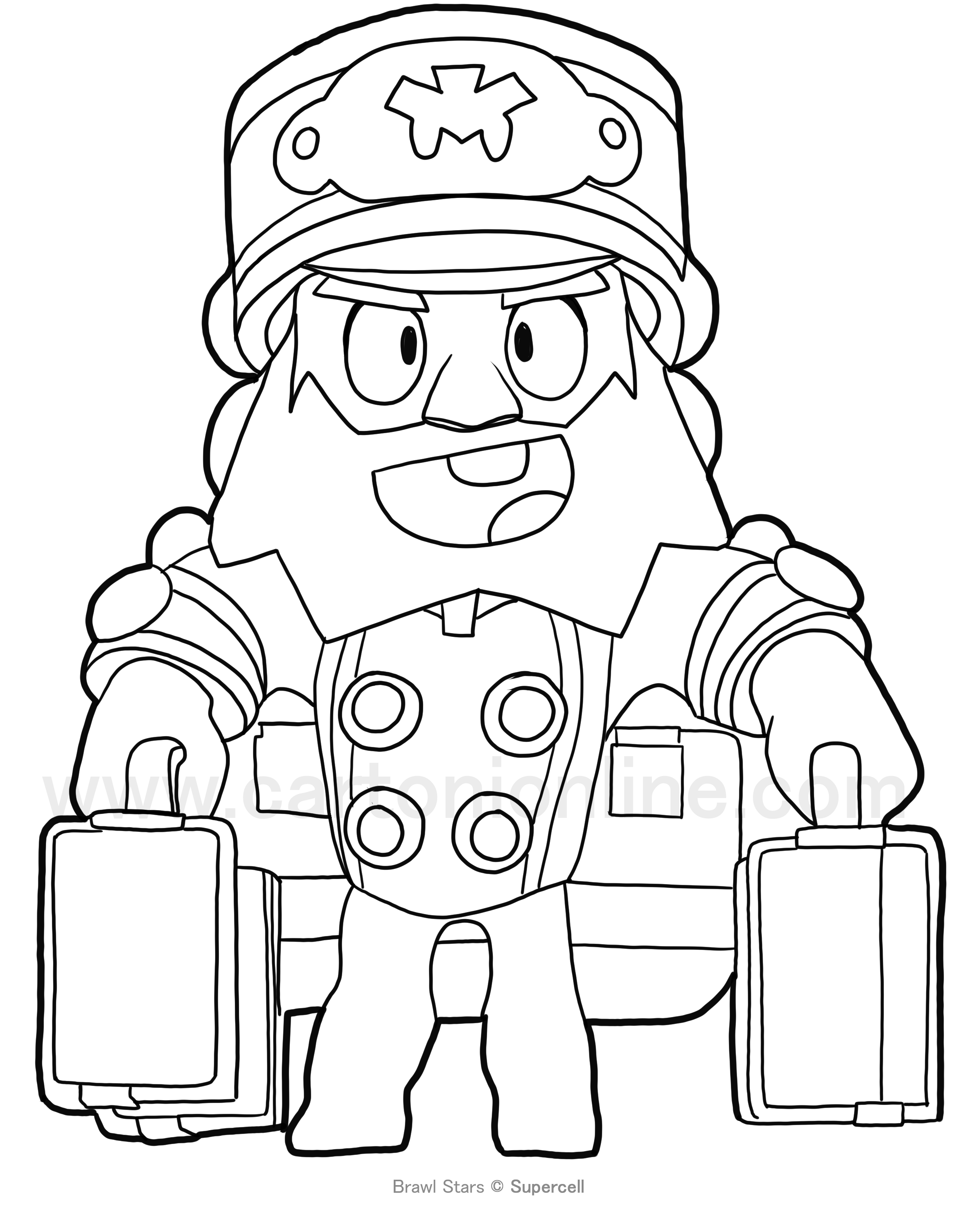 Bellhop Mike from Brawl Stars coloring page