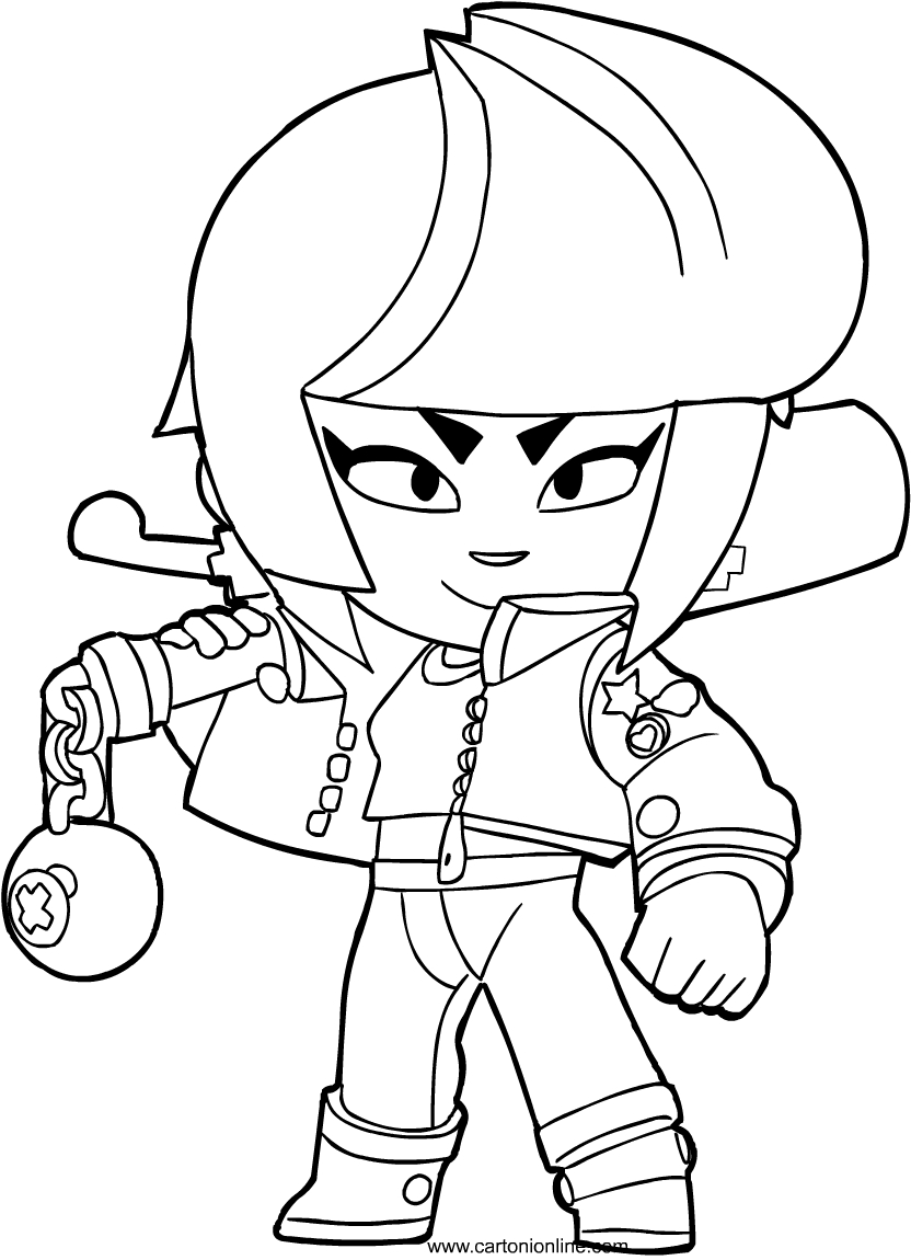 Dibujo de Bibi de Brawl Stars para imprimir y colorear