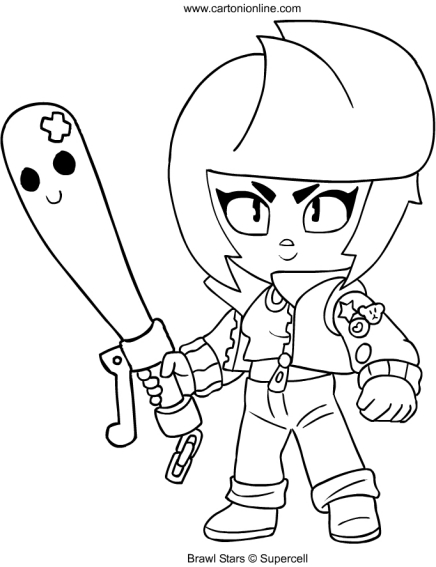 Bibi of Brawl Stars coloring page to print and color