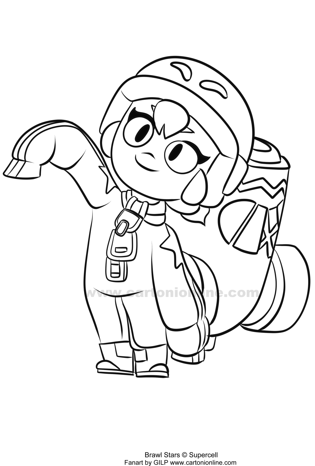 Bonnie 02 from Brawl Stars coloring page to print and coloring