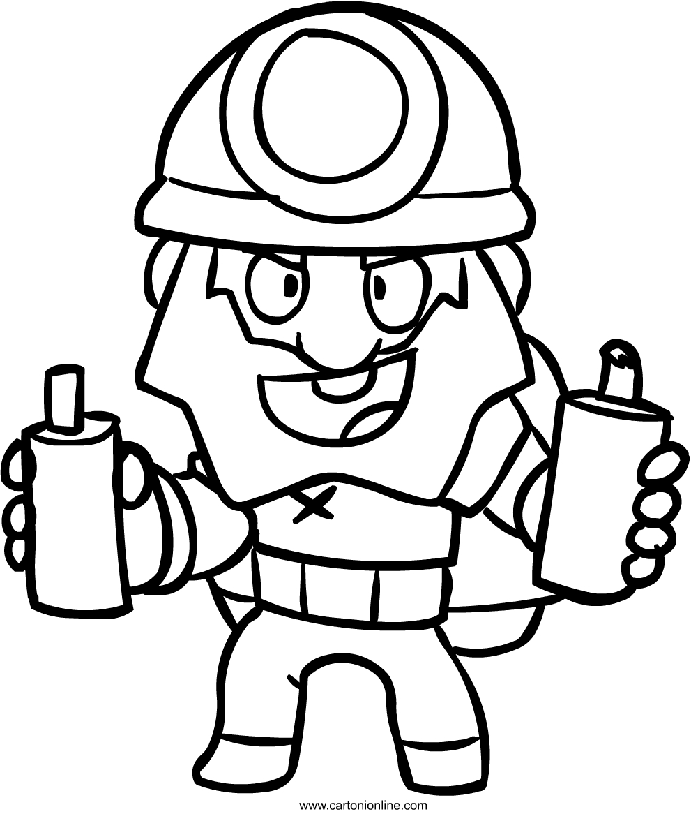 Dynamike of Brawl Stars coloring page to print and color