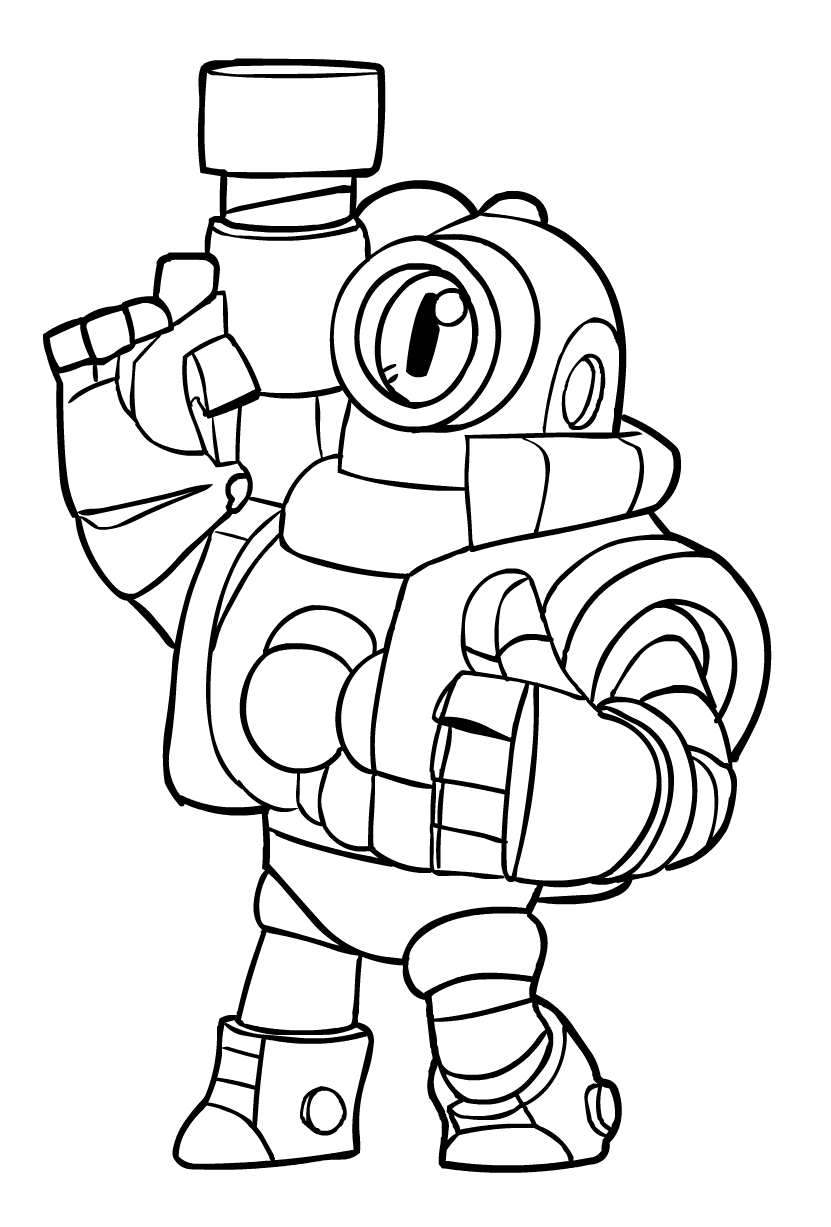 Rico de Brawl Stars coloring page to print and color