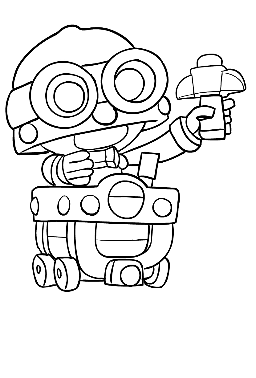 Carl de Brawl Stars coloring page to print and color