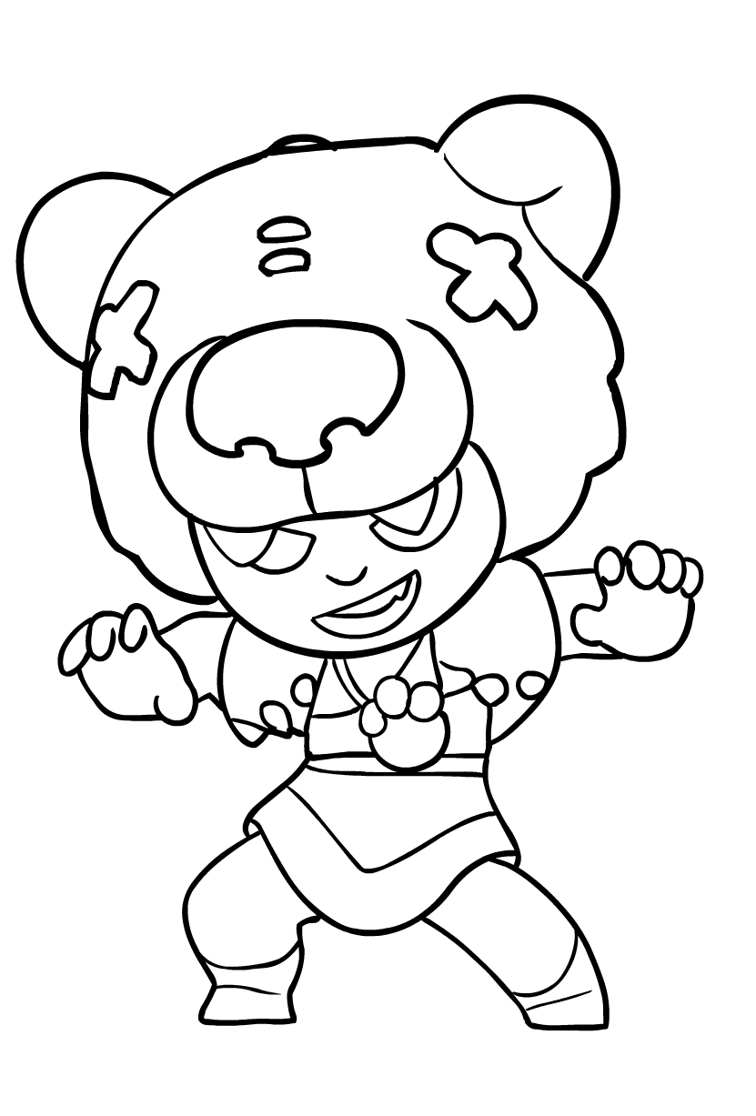 Panda Nita from Brawl Stars coloring page to print and coloring