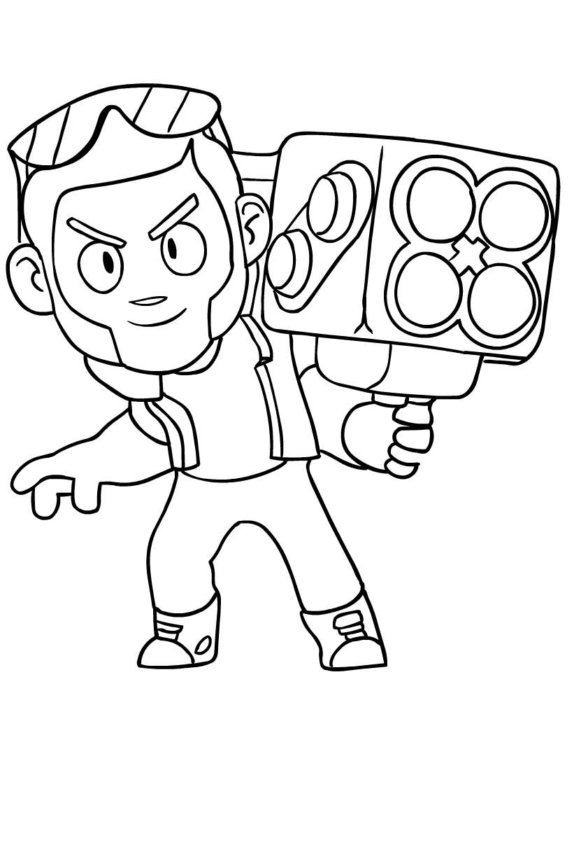 Brock de Brawl Stars coloring page to print and color