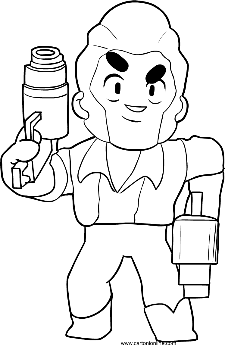 Dibujo de Colt de Brawl Stars para imprimir y colorear