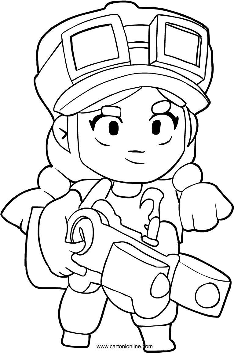 Jessie from Brawl Stars coloring page to print and coloring