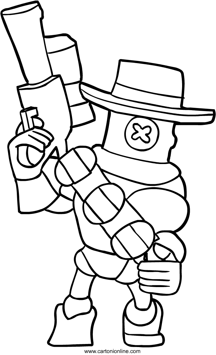 Desenho de Ricochet de Brawl Stars para imprimir e colorir