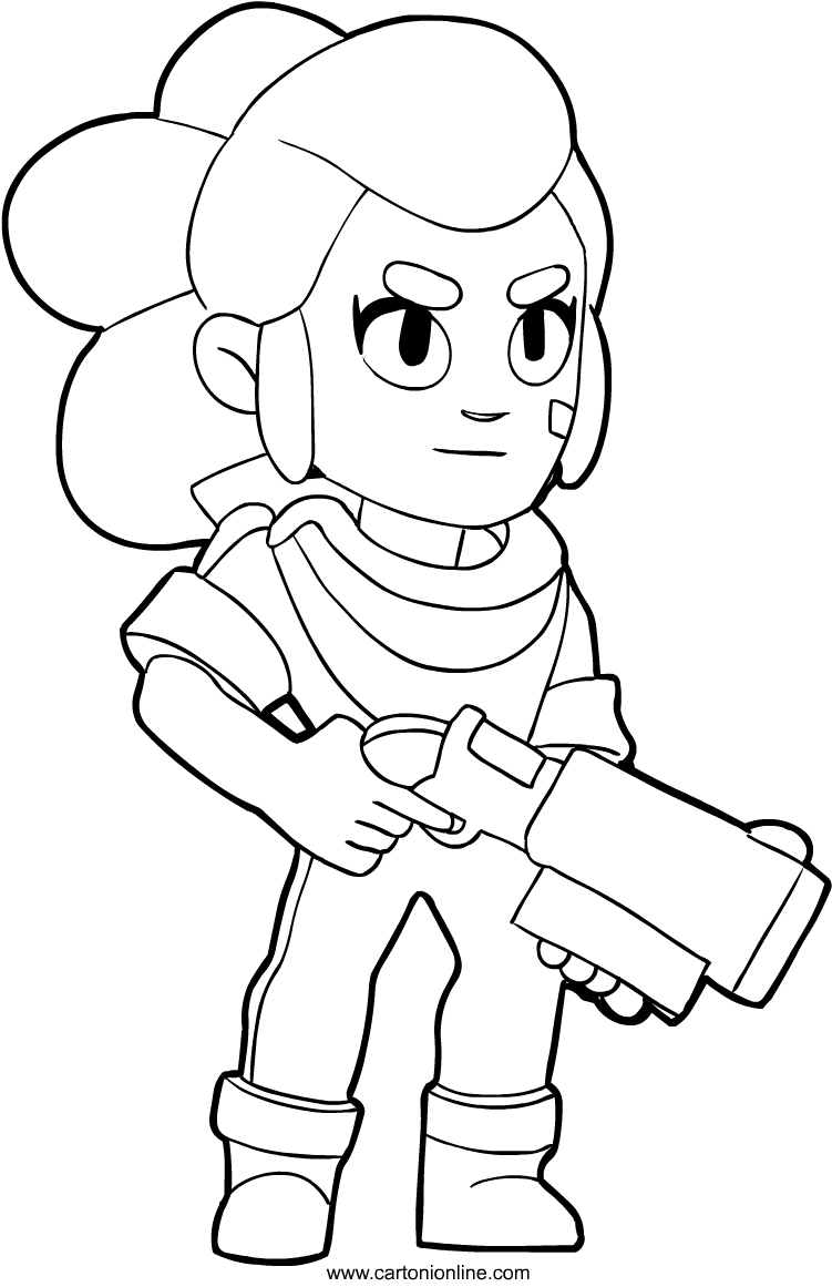 Disegno Shelly Di Brawl Stars Da Colorare - personaggi brawl stars da colorare shelly con scritta brawl stars