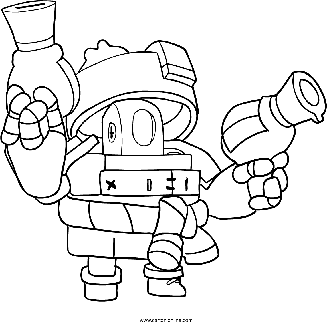 Darryl of Brawl Stars coloring page to print and color